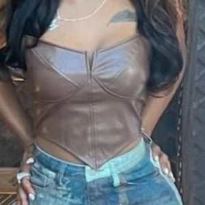 Bundle of two corset tops *BLACK AND BROWN*